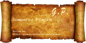 Gompercz Placid névjegykártya